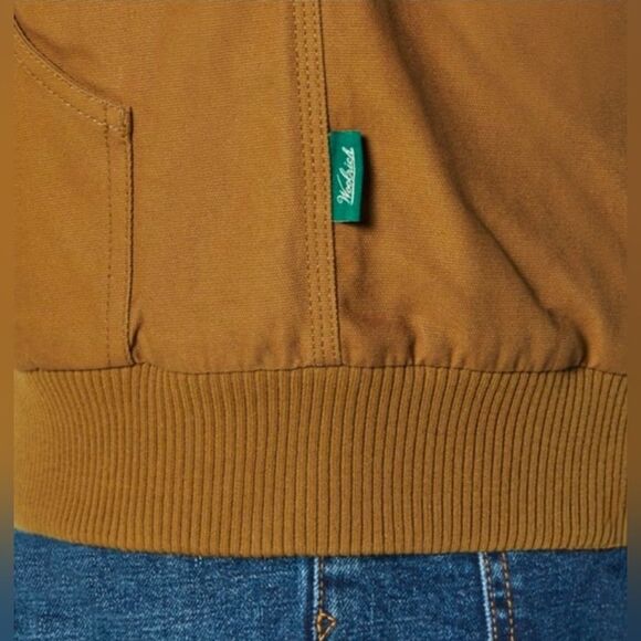 WOOLRICH Green Label Mens XL Canvas Hooded Work Jacket Flannel Lined Heavyweight - Picture 4 of 5